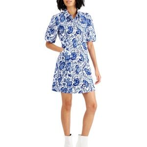 Charter Club Blue and White Floral Mini Dress